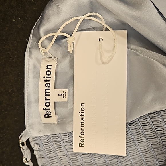 💕REFORMATION💕 Solay Silk Dress ~ Mineral 6 NWT - Picture 14 of 16